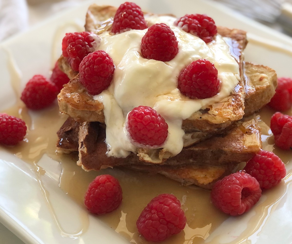 Raspberry Crumble Protein French Toast