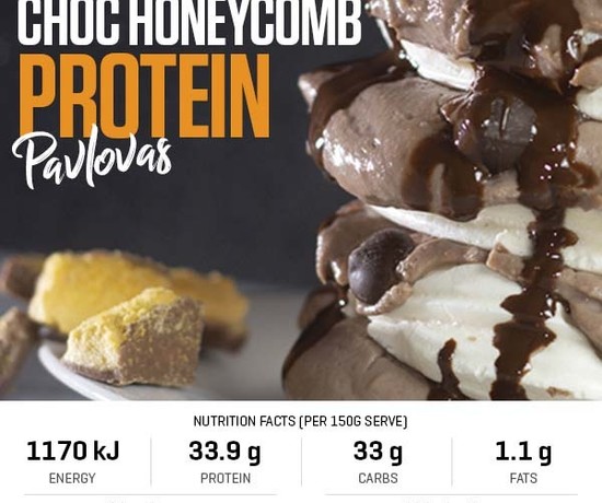 High Protein 12 Days of Christmas - Choc Honeycomb Protein Pavlovas recipe from Bulk Nutrients