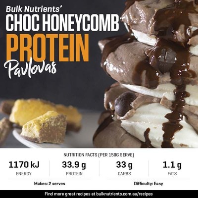 High Protein 12 Days of Christmas - Choc Honeycomb Protein Pavlovas recipe from Bulk Nutrients