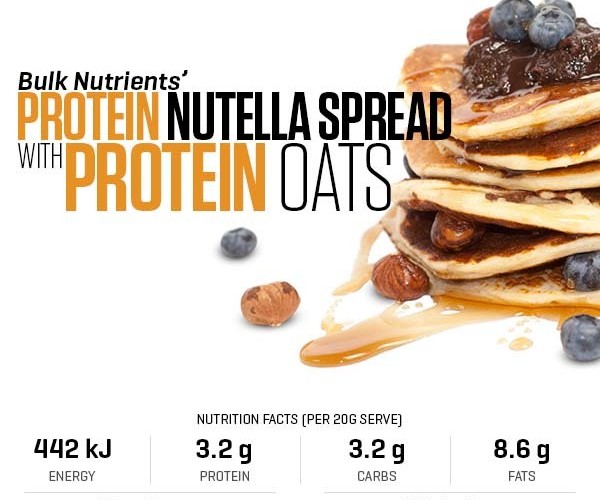 Protein 'Nutella' Spread with Bulk Nutrients Protein Pancakes recipe from Bulk Nutrients