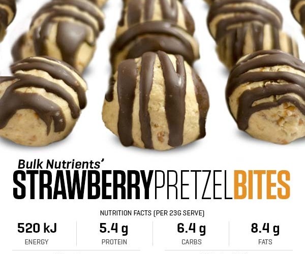 12 Days of Christmas - Strawberry Pretzel Bites recipe from Bulk Nutrients