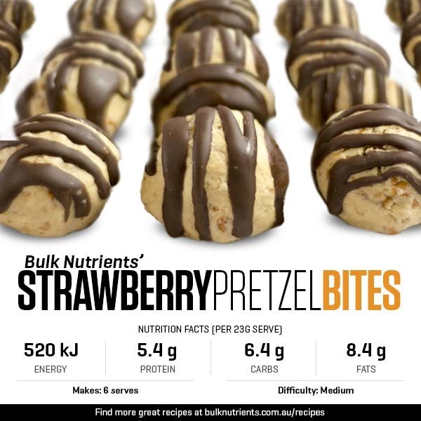 12 Days of Christmas - Strawberry Pretzel Bites recipe from Bulk Nutrients