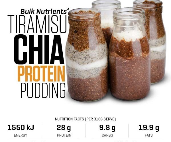Tiramisu Chia Protein Pudding recipe from Bulk Nutrients