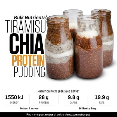 Tiramisu Chia Protein Pudding recipe from Bulk Nutrients 