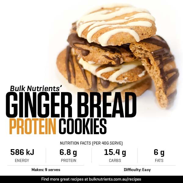 Protein Ginger Bread Cookies recipe from Bulk Nutrients 