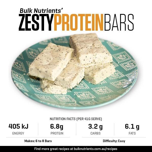 Zesty Protein Bars recipe from Bulk Nutrients 
