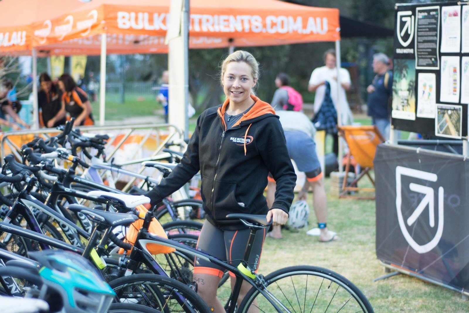 Nicole competing in the Active TRI Series earlier this year.