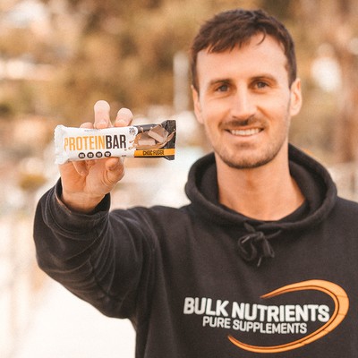 Bulk Nutrients Protein Bar comes in Choc Fudge and Salted Caramel