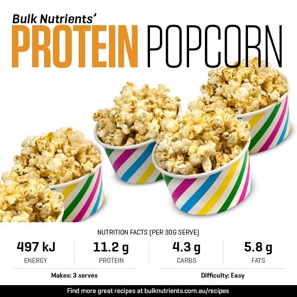 Protein Popcorn recipe from Bulk Nutrients 