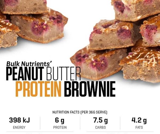 Peanut Butter Protein Brownie recipe from Bulk Nutrients