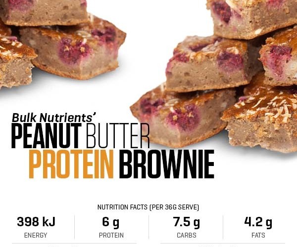 Peanut Butter Protein Brownie recipe from Bulk Nutrients