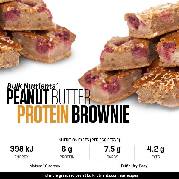 Peanut Butter Protein Brownie recipe from Bulk Nutrients