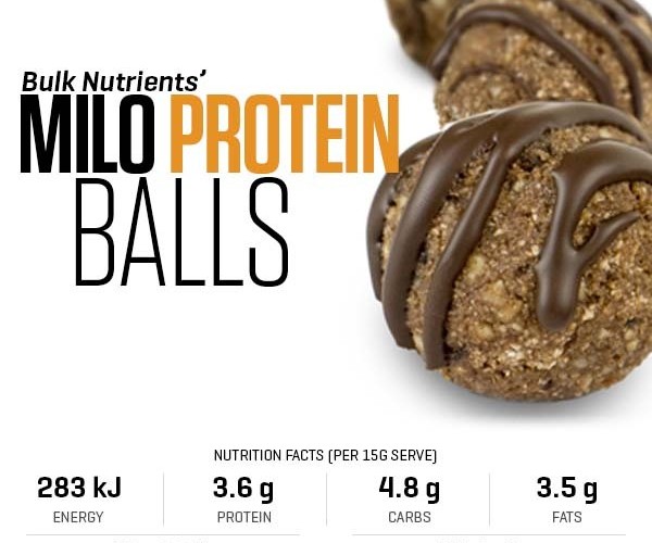 Milo Protein Balls recipe from Bulk Nutrients