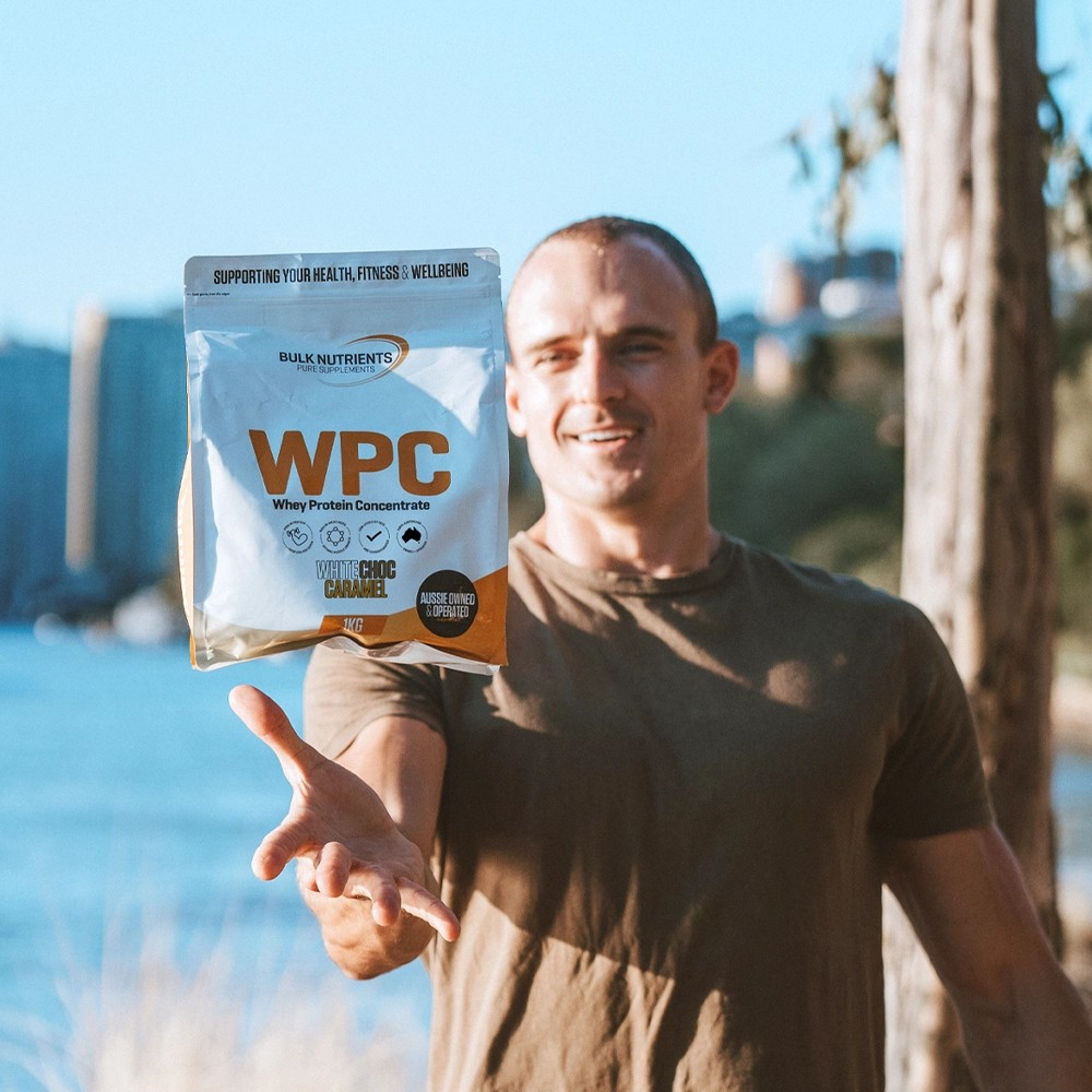 Bulk Nutrients' WPC Whey Protein Concentrate: the ultimate value-packed solution for high protein needs. White Choc Caramel Flavour