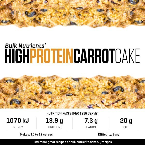 High Protein Carrot Cake recipe from Bulk Nutrients