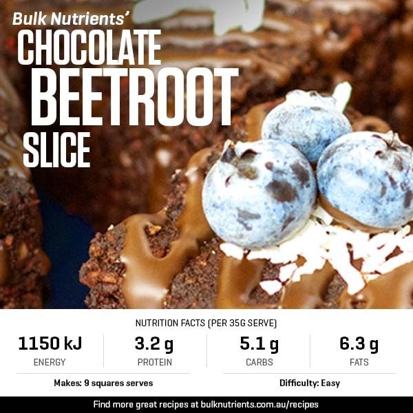 High Protein Chocolate Beetroot Slice recipe from Bulk Nutrients