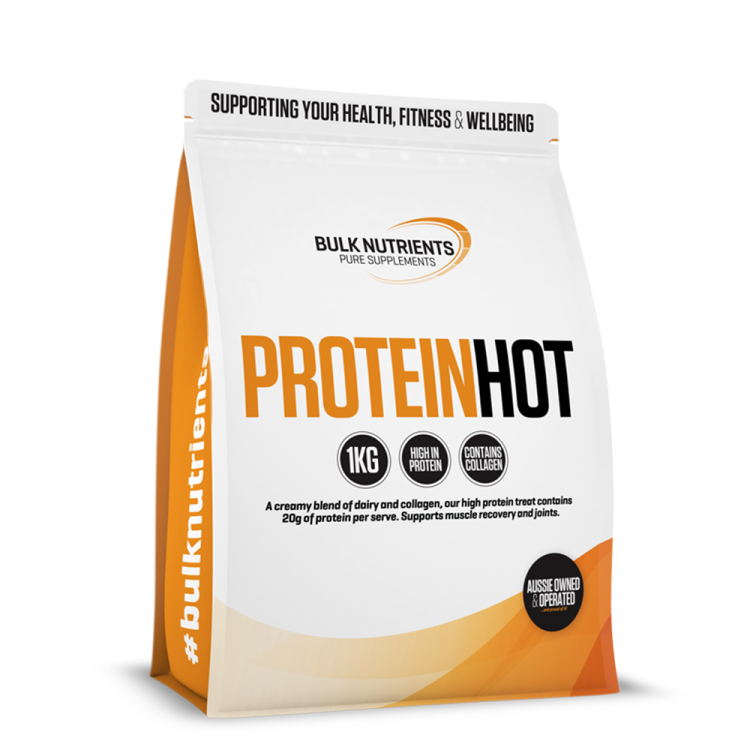 Bulk Nutrients' Protein Hot Bulk Pack is a creamy hot drink mix that offers 20g of protein per serve in Chocolate and Vanilla Chai flavours