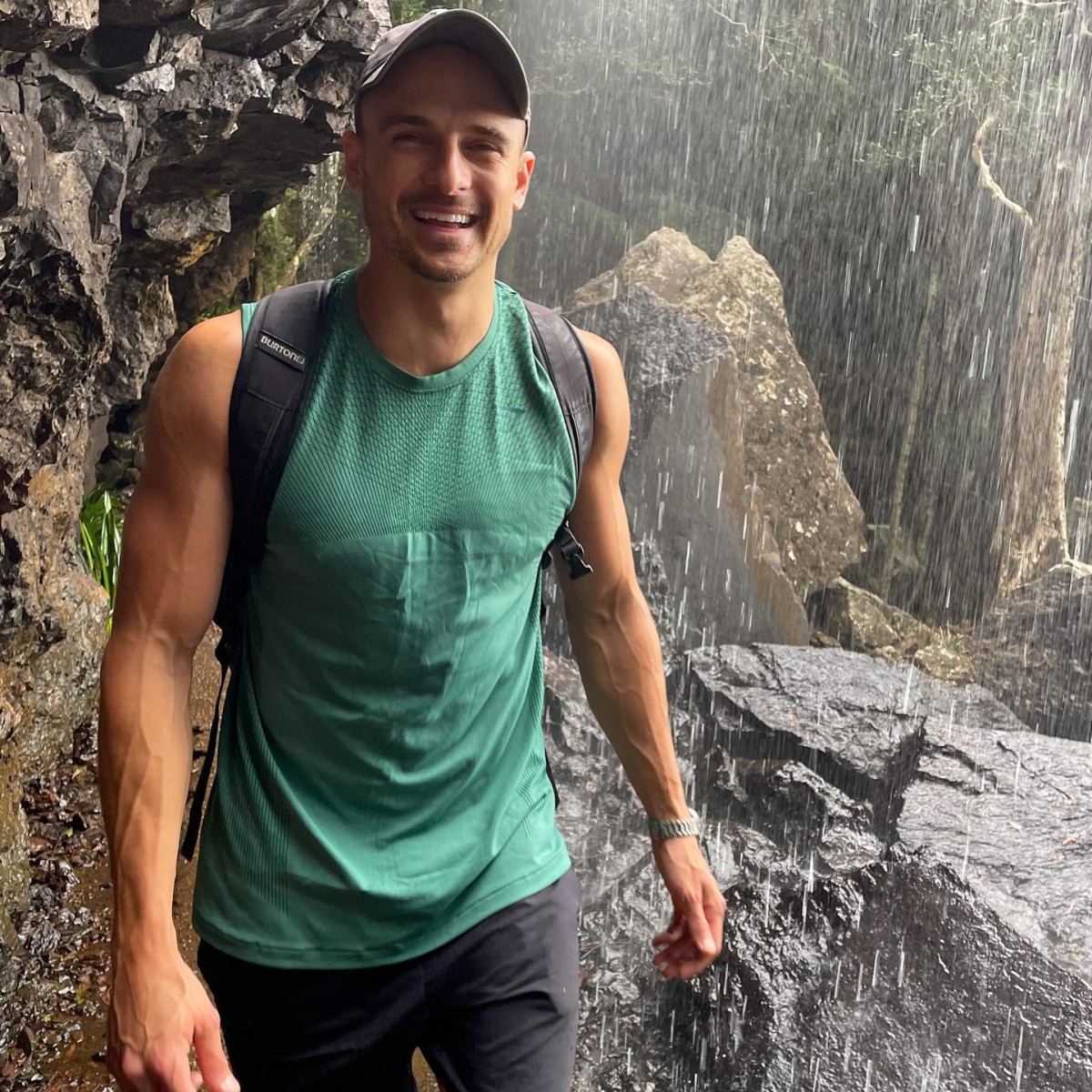 Bulk Nutrients Ambassador Max Cuneo walking near a waterfall