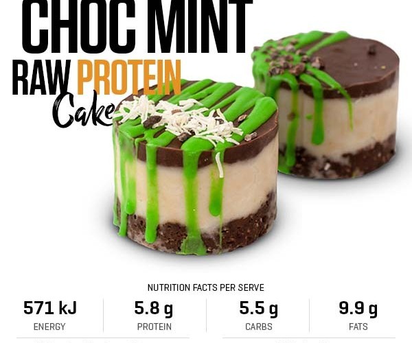 Choc Mint Raw Protein Cake recipe from Bulk Nutrients