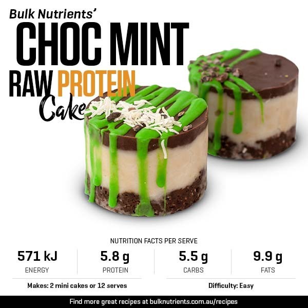 Choc Mint Raw Protein Cake recipe from Bulk Nutrients