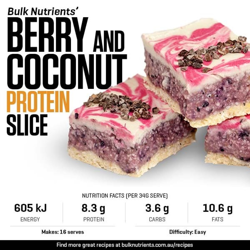 Berry and Coconut Protein Slice | Bulk Nutrients Recipe