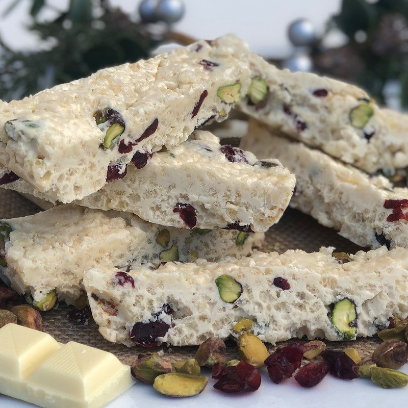 White Christmas Crackle Bars Recipe