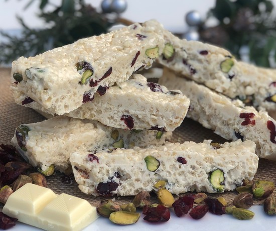 White Christmas Crackle Bars Recipe