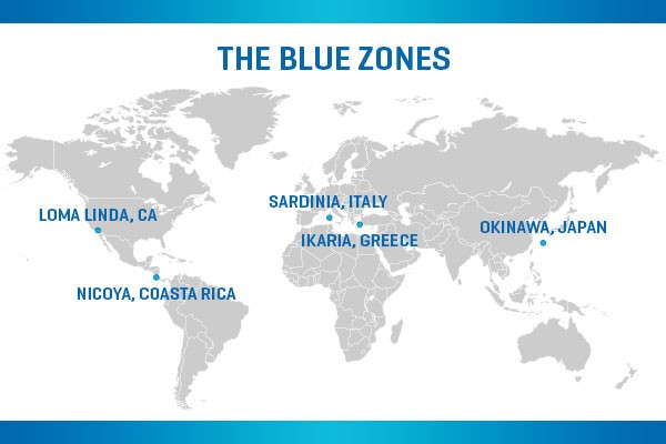 The blue zones: some of the healthiest populations on earth.