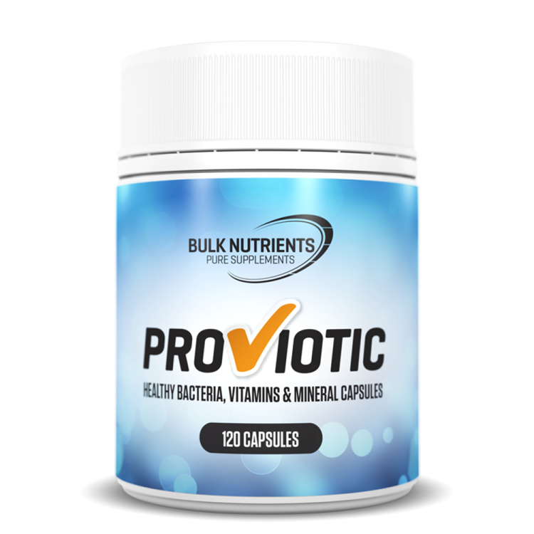 Bulk Nutrients' Proviotic Capsules offer 25% of the recommended intake of vitamins and minerals plus over 5 billion cfu per dose