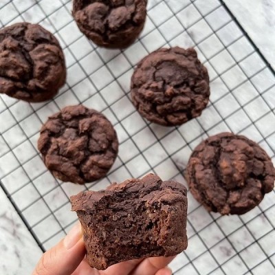 High protein Vegan Plant Based Choc Brownie Muffins recipe from Bulk Nutrients