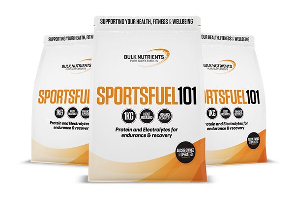 SportsFuel 101- A refreshing blend of carbs, protein, free form amino acids and electrolytes.