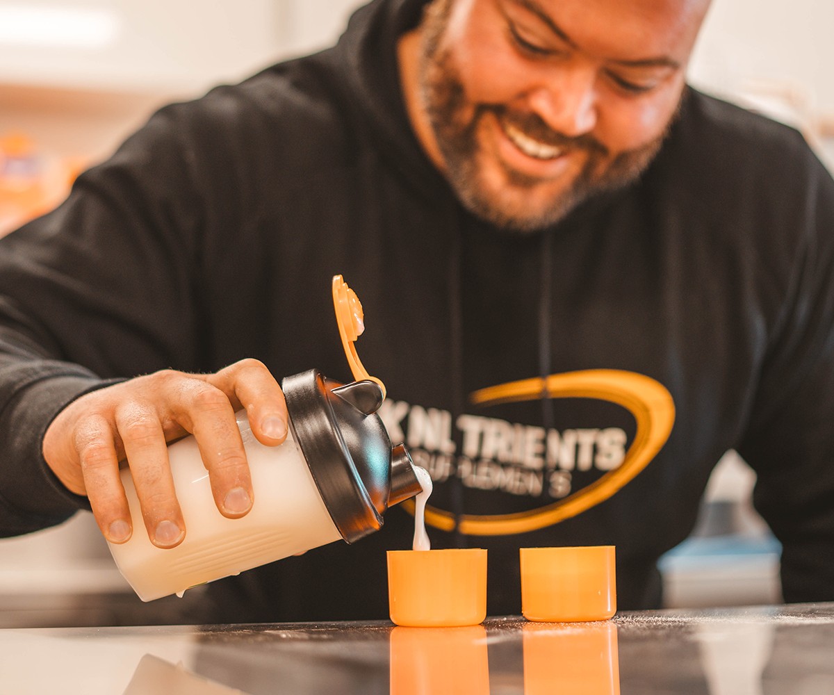 Bulk Nutrients Ambassador Macauley Tinker making a shake