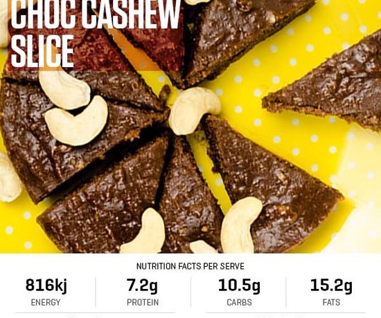 Choc Cashew Slice recipe from Bulk Nutrients
