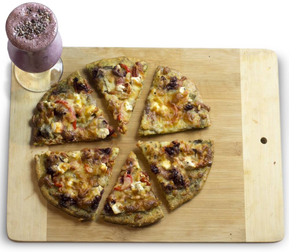 Protein-Packed Dinner - Vegetarian Pizza and Shake recipe from Bulk Nutrients
