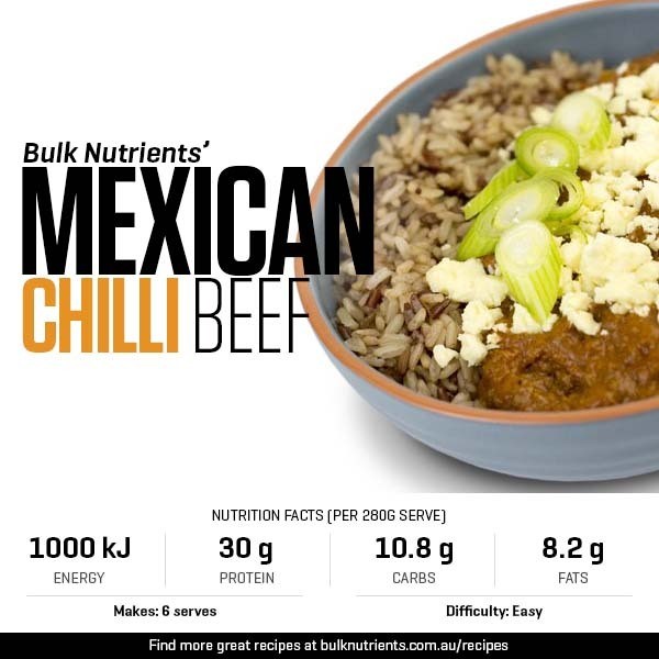 Mexican Chilli Beef recipe from Bulk Nutrients