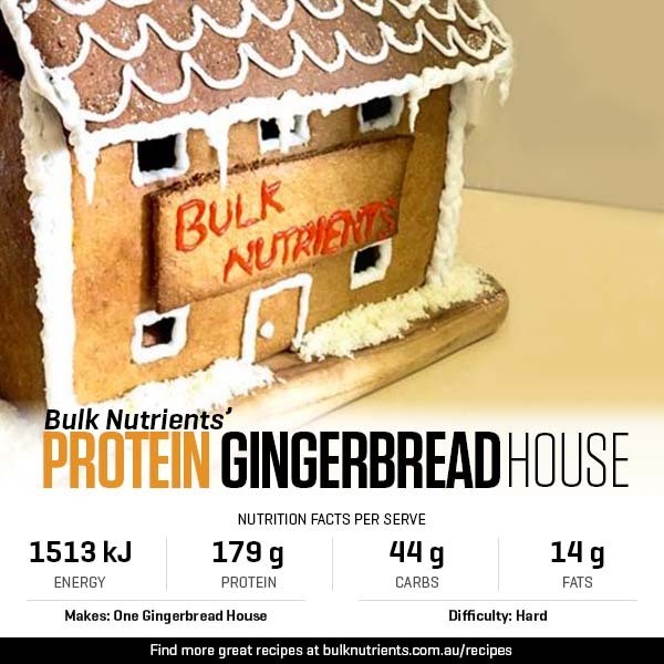 Protein Gingerbread House recipe from Bulk Nutrients