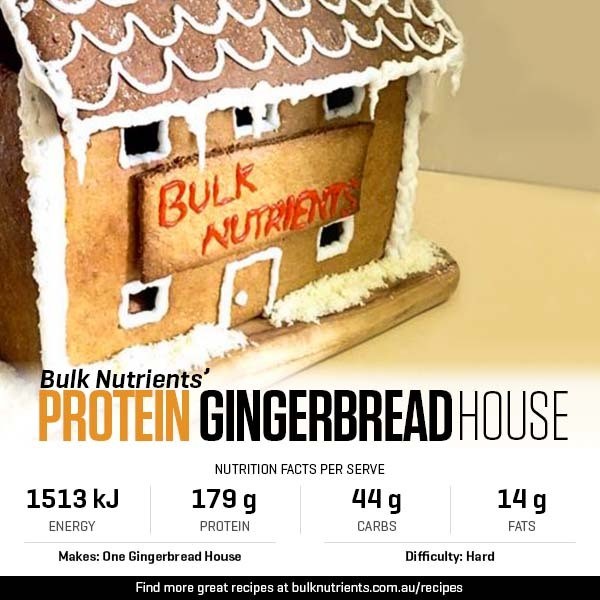 Protein Gingerbread House recipe from Bulk Nutrients 