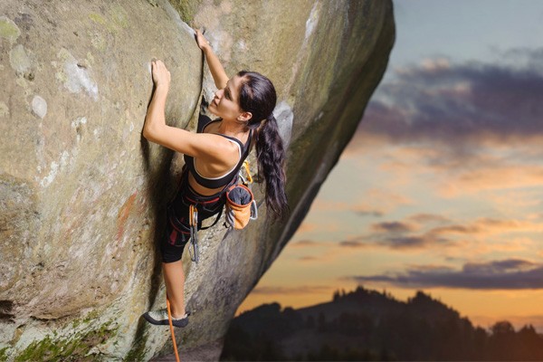 Women Rock Climbing