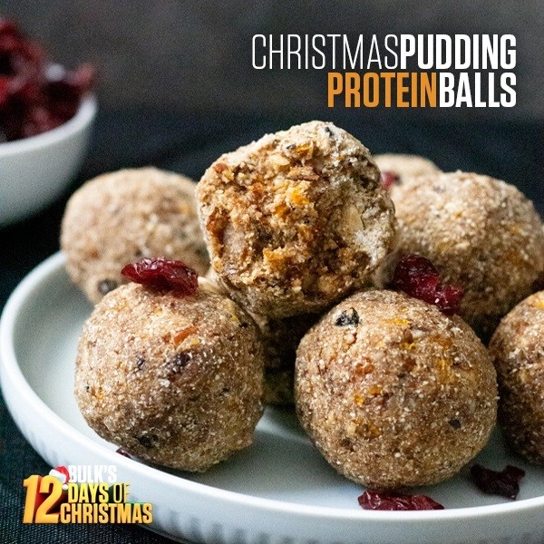 High Protein 12 Days of Christmas - Christmas Pudding Protein Balls recipe from Bulk Nutrients