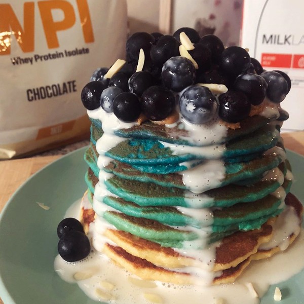 High protein Ombré Protein Pancake Stack recipe from Bulk Nutrients