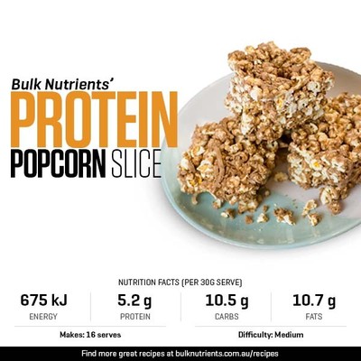 Protein Popcorn Slice recipe from Bulk Nutrients 