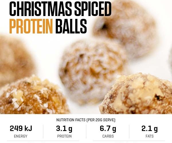 Christmas Spiced Protein Balls recipe from Bulk Nutrients