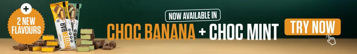 2 New Protein Bar Flavours - Choc Banana and Choc Mint - Try Now!