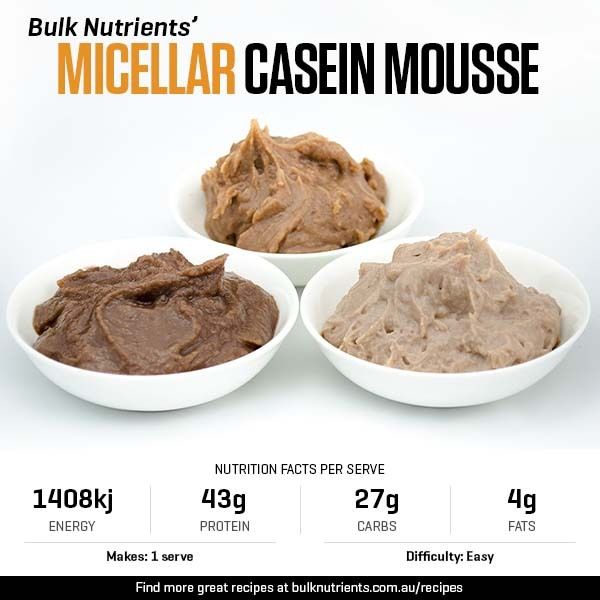 Micellar Casein Mousse recipe from Bulk Nutrients 