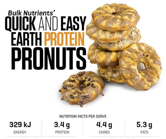 Quick and Easy Earth Protein Pronuts recipe from Bulk Nutrients