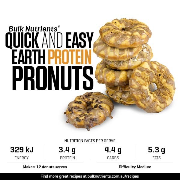 Quick and Easy Earth Protein Pronuts recipe from Bulk Nutrients