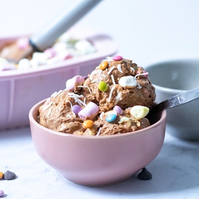 High Protein Keto Friendly Rocky Road Ice Cream from Bulk Nutrients