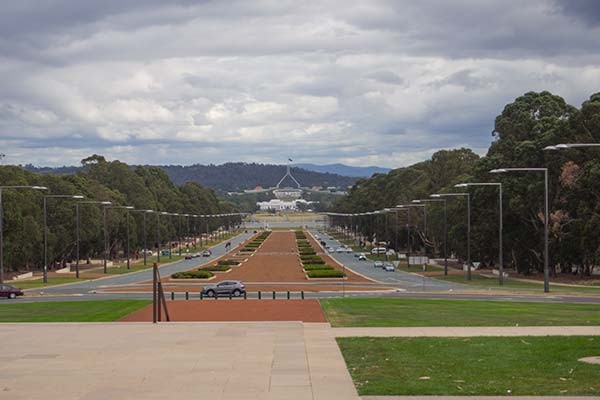 Parliament lawns in Canberra, Australian Capital Territory.