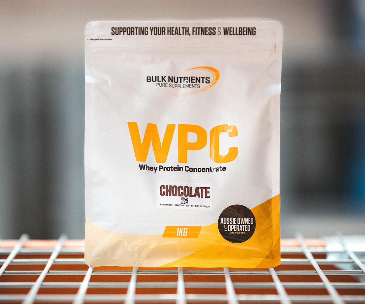 My choice of protein supplement is Bulk Nutrients WPC Chocolate.