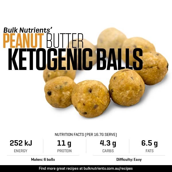 Peanut Butter Ketogenic Balls recipe from Bulk Nutrients 